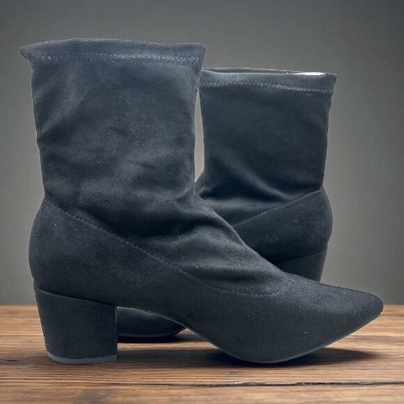 Lulus Women's Black Aeryn Suede Pointed-Toe Mid-Calf Boots Size 8.5 (NEW IN BOX) - Picture 4 of 9